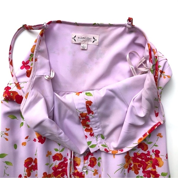 Nanette Lepore Pink Floral Maxi Dress Ruffled High Low Hem Button Down Front - Picture 6 of 14